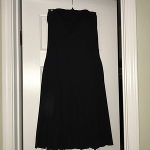 Black strapless dress knee length dress.